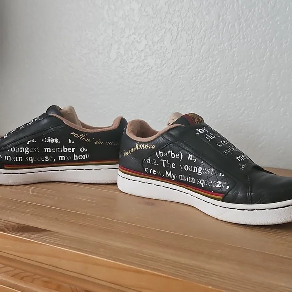 L.A.M.B. Gwen Stefani Y2K Rolling In Cashmere Black Shoes 7.5 Royal Elastics EUC - Picture 8 of 14